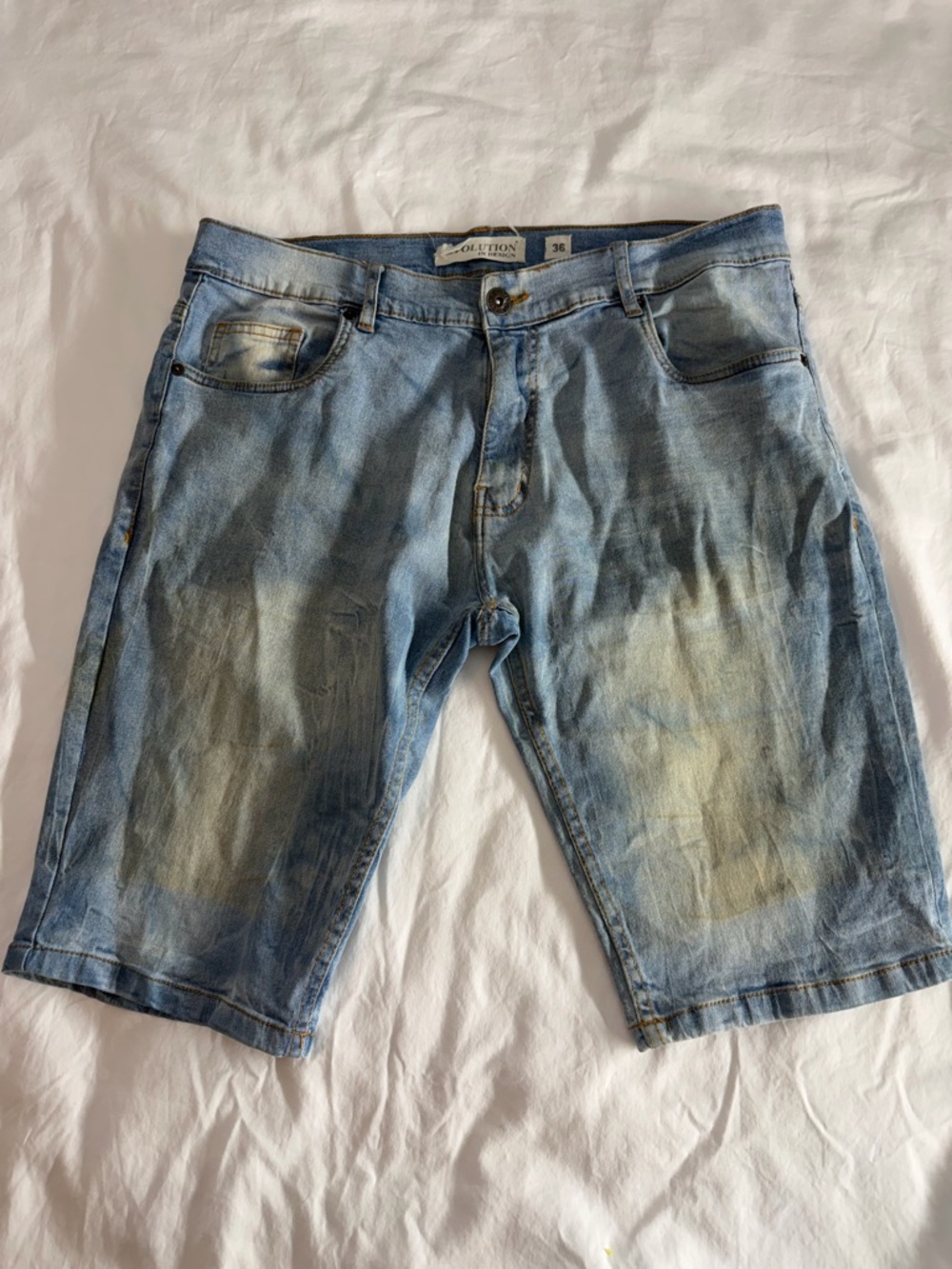 Evolution by Design Mud Wash Distressed Denim Jean Shorts -